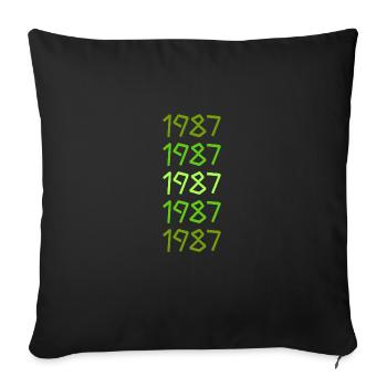 1987 1987 - Sofa pillowcase 17,3'' x 17,3'' (45 x 45 cm) - black - Front