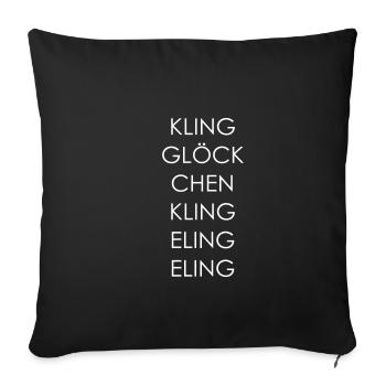 Sonnette clochette. Merry Christmas. - Housse de coussin décorative 45 x 45 cm - noir - Devant
