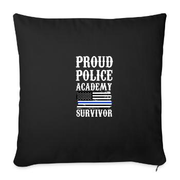 Proud Police Academy Distressed USA Flagg Überle - Sofa pillowcase 17,3'' x 17,3'' (45 x 45 cm) - black - Front