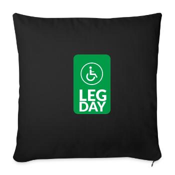 Citation drôle Gym-Leg Day Funny Ha - Housse de coussin décorative 45 x 45 cm - noir - Devant