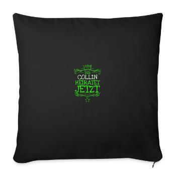 Collin - Housse de coussin décorative 45 x 45 cm - noir - Devant