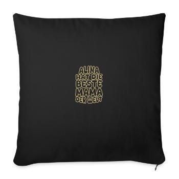 Alina - Housse de coussin décorative 45 x 45 cm - noir - Devant