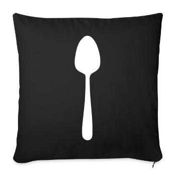 Spoon Chef Gastronomy Cook Waiter Gift - Sofa pillowcase 17,3'' x 17,3'' (45 x 45 cm) - black - Front