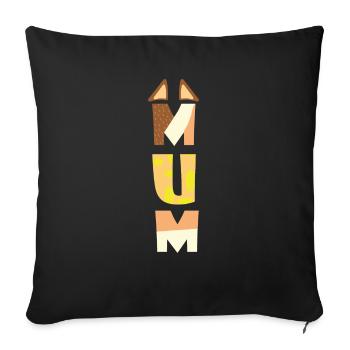 FUNNY BLUE MUM-DAD MOTHERS DAY - Sofa pillowcase 17,3'' x 17,3'' (45 x 45 cm) - black - Front