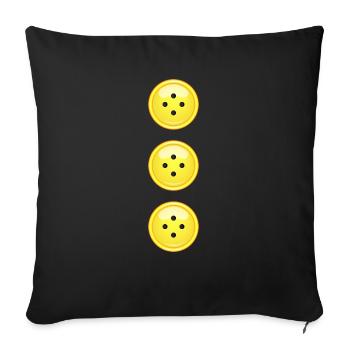 colored buttons yellow button button extravagant fashion - Sofa pillowcase 17,3'' x 17,3'' (45 x 45 cm) - black - Front