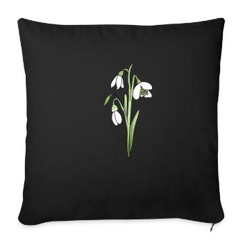 Perce-neige - Housse de coussin décorative 45 x 45 cm - noir - Devant