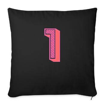 1. 1 AN. 1er ANNIVERSAIRE. ANNIVERSAIRE 1 AN - Housse de coussin décorative 45 x 45 cm - noir - Devant