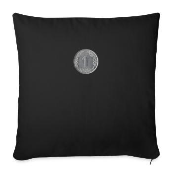 Pièce d'argent 1 centime - Housse de coussin décorative 45 x 45 cm - noir - Devant