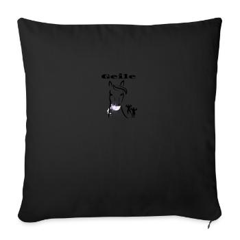 Geile Stute mit Strassstein - Sofakissenbezug 45 x 45 cm - Schwarz - Vorne