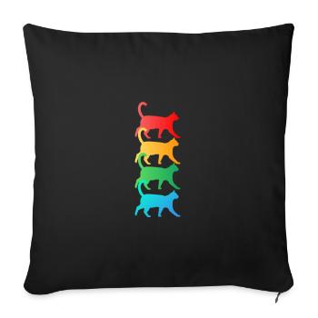 Chat mignon - Chat amoureux de chats T-shirt - Housse de coussin décorative 45 x 45 cm - noir - Devant
