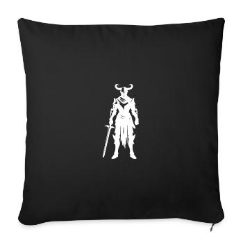 Proud Knight Warrior with Helmet and Sword - Sofa pillowcase 17,3'' x 17,3'' (45 x 45 cm) - black - Front