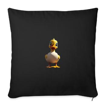 Personnage de canard de dessin animé excentrique - Housse de coussin décorative 45 x 45 cm - noir - Devant