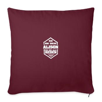 Gift for Alison - Sofa pillowcase 17,3'' x 17,3'' (45 x 45 cm) - burgundy - Front