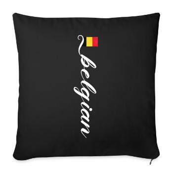 Belgien - Sofakissenbezug 45 x 45 cm - Schwarz - Vorne