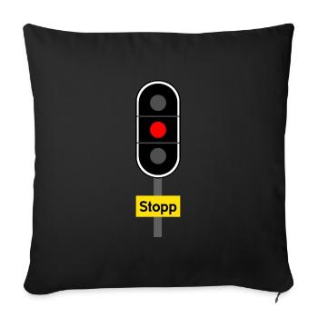 Stop - Sofa pillowcase 17,3'' x 17,3'' (45 x 45 cm) - black - Front