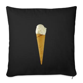 crème glacée restaurant crème glacée sundae50 - Housse de coussin décorative 45 x 45 cm - noir - Devant