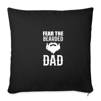 Craignez le cadeau strict du père des ours - Housse de coussin décorative 45 x 45 cm - noir - Devant