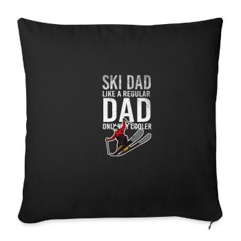 Funny quote ski father skier - Sofa pillowcase 17,3'' x 17,3'' (45 x 45 cm) - black - Front