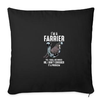 Citation amusante Farrier Hero Horseshoe Hoof -Trimmg - Housse de coussin décorative 45 x 45 cm - noir - Devant