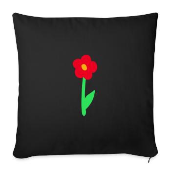 Flower - Sofa pillowcase 17,3'' x 17,3'' (45 x 45 cm) - black - Front