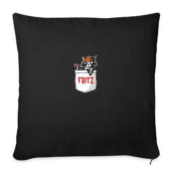 Waschbär Fritz - Sofakissenbezug 45 x 45 cm - Schwarz - Vorne