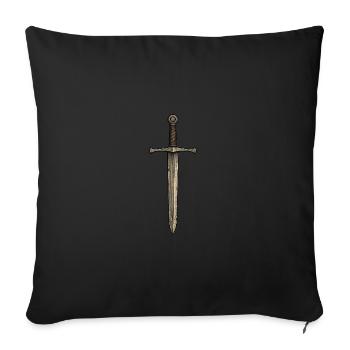 Épée du Moyen Âge - Housse de coussin décorative 45 x 45 cm - noir - Devant