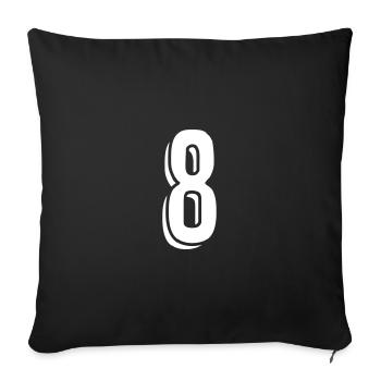 Jersey number 8 - Sofa pillowcase 17,3'' x 17,3'' (45 x 45 cm) - black - Front