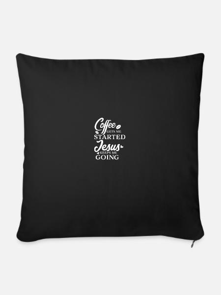 Bibelvers Christliche Sprüche Geschenk Bibel Jesus - Sofakissenbezug 45 x 45 cm - Schwarz