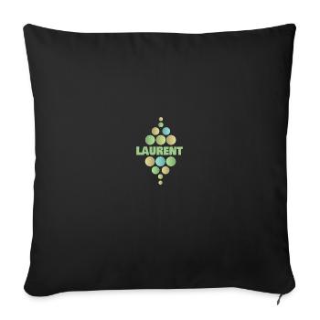 First name Laurent - Sofa pillowcase 17,3'' x 17,3'' (45 x 45 cm) - black - Front