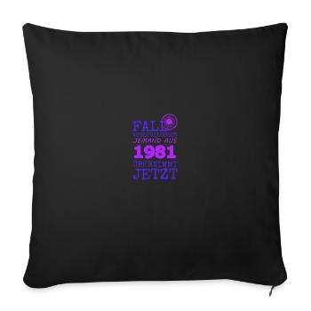 1981 1981 - Sofa pillowcase 17,3'' x 17,3'' (45 x 45 cm) - black - Front
