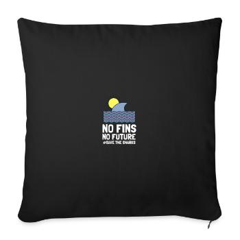 No Fins No Future Safe Sharks - Sofakissenbezug 45 x 45 cm - Schwarz - Vorne