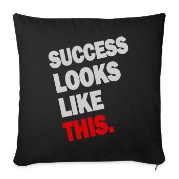 SUCCESS ressemble à ceci (blanc) - Housse de coussin décorative 45 x 45 cm - noir - Devant