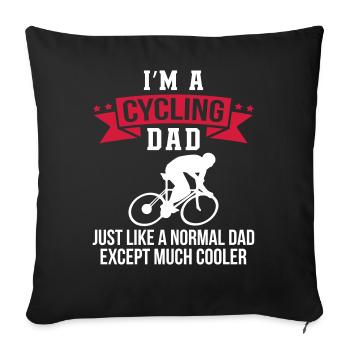 Cycling Dad - Sofa pillowcase 17,3'' x 17,3'' (45 x 45 cm) - black - Front