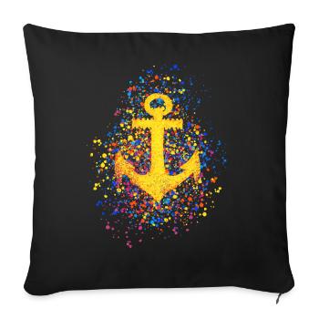 Ancre Icône Couleur Éclaboussures de couleur Éclaboussures - Housse de coussin décorative 45 x 45 cm - noir - Devant