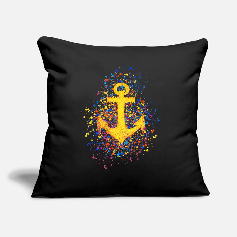 Anchor symbol color splashes splashes splashes Sofa pillowcase 17,3'' x 17,3'' (45 x 45 cm)