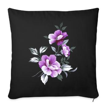Schöne Blumen Blume lila schön Sommer sommerlich - Sofakissenbezug 45 x 45 cm - Schwarz - Vorne