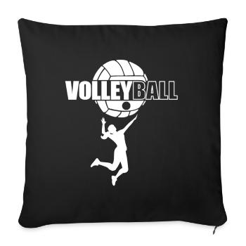 Volley-ball sport équipe dames cadeau volley ball - Housse de coussin décorative 45 x 45 cm - noir - Devant