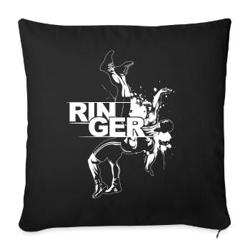 wrestler - Sofa pillowcase 17,3'' x 17,3'' (45 x 45 cm) - black - Front