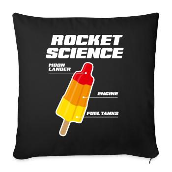 Rocket science popsicle science de fusée - Housse de coussin décorative 45 x 45 cm - noir - Devant