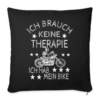 Motorradfahrer - Sofakissenbezug 45 x 45 cm - Schwarz - Vorne