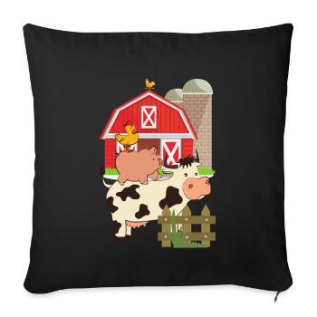 farm - Sofa pillowcase 17,3'' x 17,3'' (45 x 45 cm) - black - Front