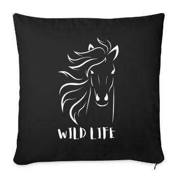LA VIE SAUVAGE DU CHEVAL - Housse de coussin décorative 45 x 45 cm - noir - Devant