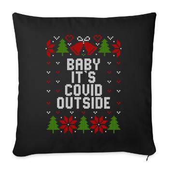 Ugly Christmas Baby It's Covid Outside - Sofa pillowcase 17,3'' x 17,3'' (45 x 45 cm) - black - Front