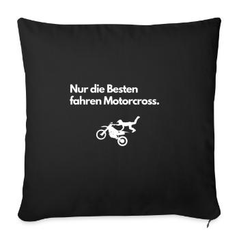 Motorcross Motorrad Moped Zweirad Spruch - Sofakissenbezug 45 x 45 cm - Schwarz - Vorne