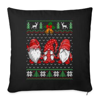 Festive dwarf dog Christmas design - Sofa pillowcase 17,3'' x 17,3'' (45 x 45 cm) - black - Front
