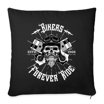 I am a Biker. - Sofa pillowcase 17,3'' x 17,3'' (45 x 45 cm) - black - Front
