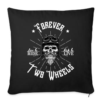 Biker look. - Sofa pillowcase 17,3'' x 17,3'' (45 x 45 cm) - black - Front