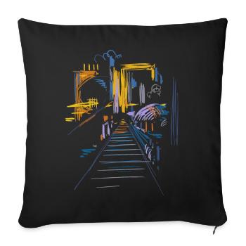 Architecture Abstraite - Housse de coussin décorative 45 x 45 cm - noir - Devant