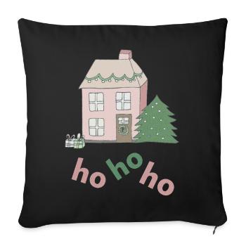 christmas house style - Sofa pillowcase 17,3'' x 17,3'' (45 x 45 cm) - black - Front