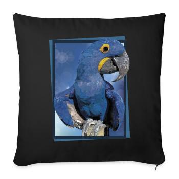 Hyacinth Macaw - Sofa pillowcase 17,3'' x 17,3'' (45 x 45 cm) - black - Front